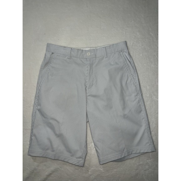 Nike Other - Nike Golf Shorts Striped Flat Front Mens Performance Golf Blue White